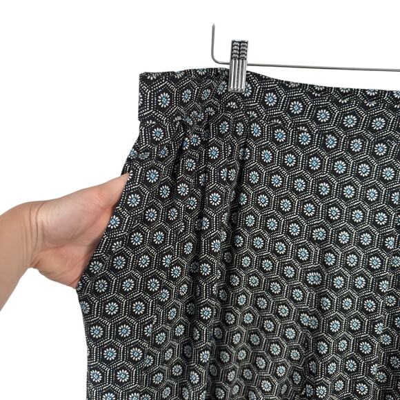 J Jill Wearever Collection Pleated Wide Leg Pants Black Floral Womens Plus 1x - Picture 2 of 6